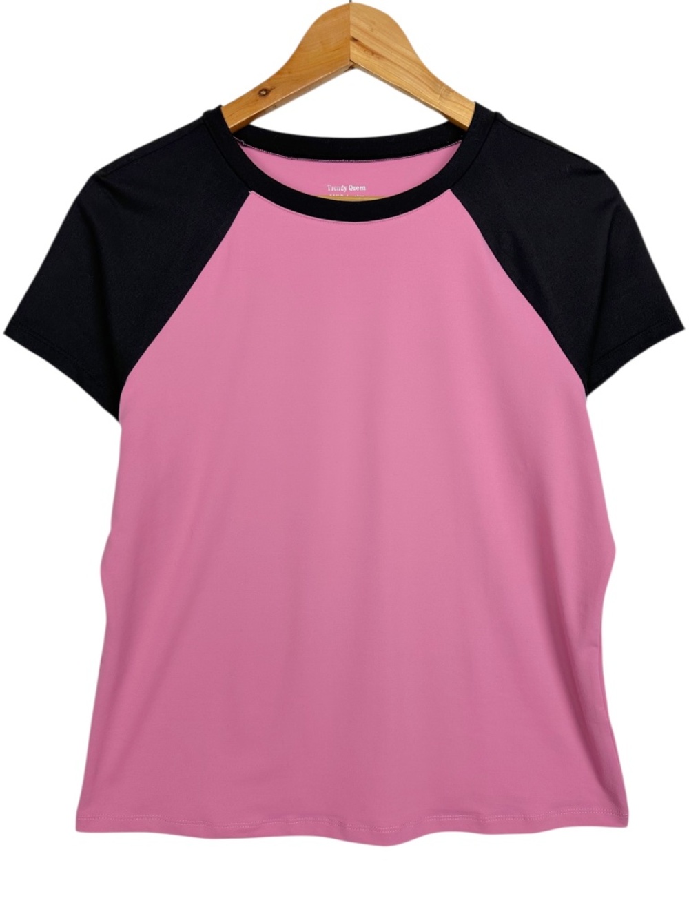 Trendy Queen Raglan Ringer Short Sleeve Fitted Compression Basic Baby Tee XL - Picture 8 of 8